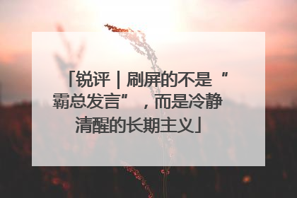 锐评｜刷屏的不是“霸总发言”，而是冷静清醒的长期主义