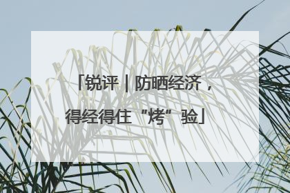 锐评｜防晒经济，得经得住“烤”验