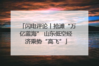 闪电评论丨抢滩“万亿蓝海” 山东低空经济乘势“高飞”