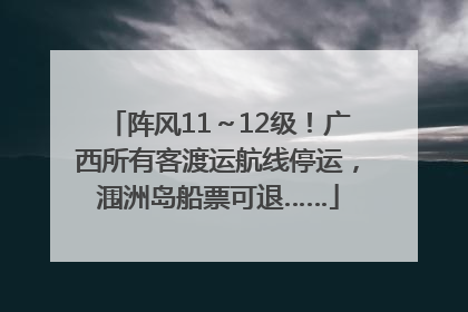 阵风11～12级！广西所有客渡运航线停运，涠洲岛船票可退……