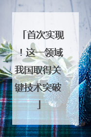 首次实现！这一领域我国取得关键技术突破