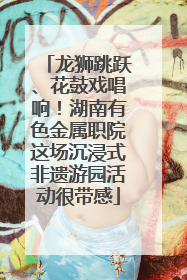 龙狮跳跃、花鼓戏唱响！湖南有色金属职院这场沉浸式非遗游园活动很带感