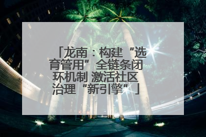 龙南：构建“选育管用”全链条闭环机制 激活社区治理“新引擎”