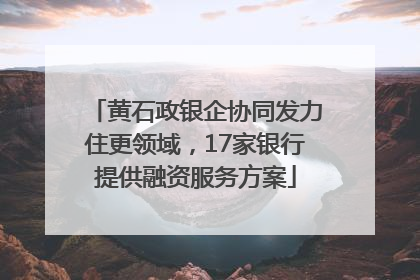黄石政银企协同发力住更领域，17家银行提供融资服务方案