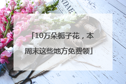 10万朵栀子花，本周末这些地方免费领