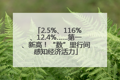 2.5%、116%、12.4%……第一、新高！“数”里行间感知经济活力