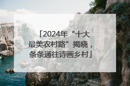 2024年“十大最美农村路”揭晓，条条通往诗画乡村
