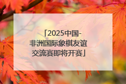 2025中国-非洲国际象棋友谊交流赛即将开赛