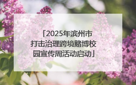 2025年滨州市打击治理跨境赌博校园宣传周活动启动