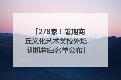 278家！暑期商丘文化艺术类校外培训机构白名单公布