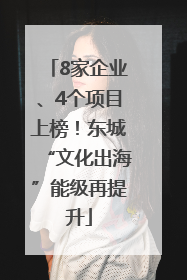 8家企业、4个项目上榜！东城“文化出海”能级再提升