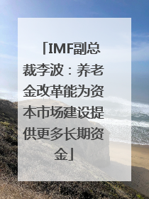 IMF副总裁李波：养老金改革能为资本市场建设提供更多长期资金