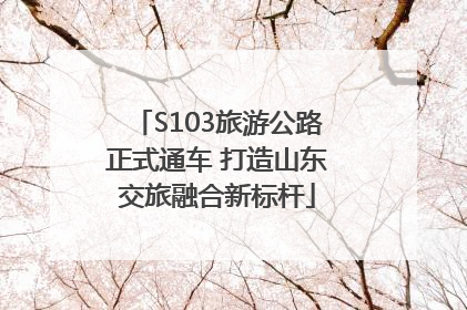 S103旅游公路正式通车 打造山东交旅融合新标杆